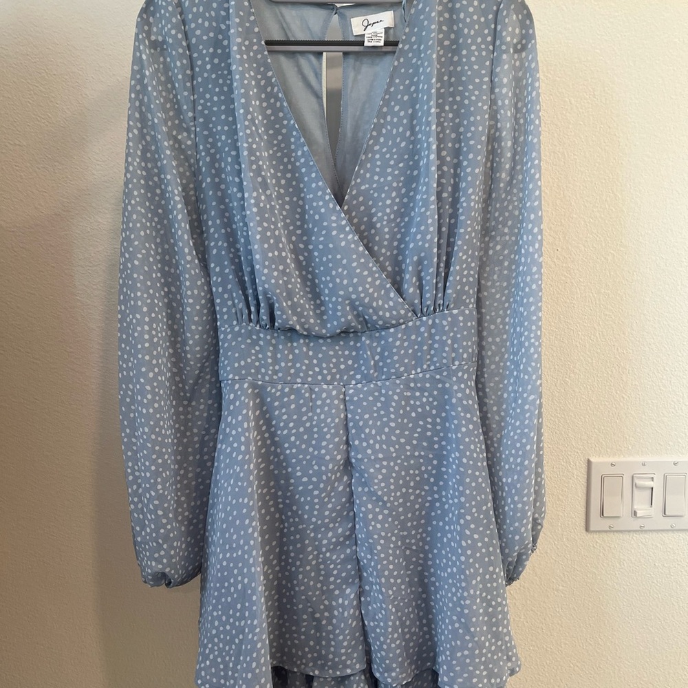 Japna Light Blue Polka Dot Romper